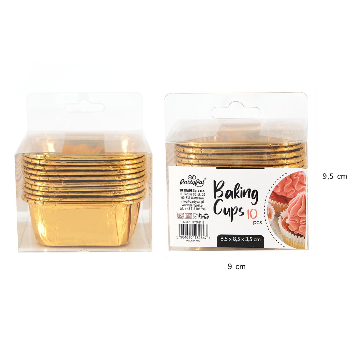 10 stk. Kvadratiske Bageforme Guld 8,5 cm – Aluminium 10 stk. Kvadratiske Bageforme Guld 8,5 cm – Aluminium