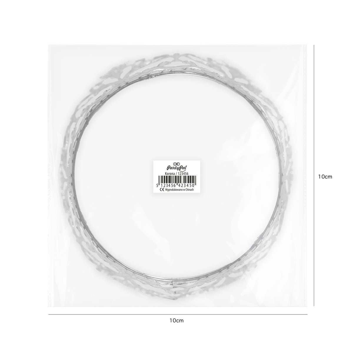 Kronedekoration Metal Sølv 10 cm diameter 6 cm høj Kronedekoration Metal Sølv 10 cm diameter 6 cm høj