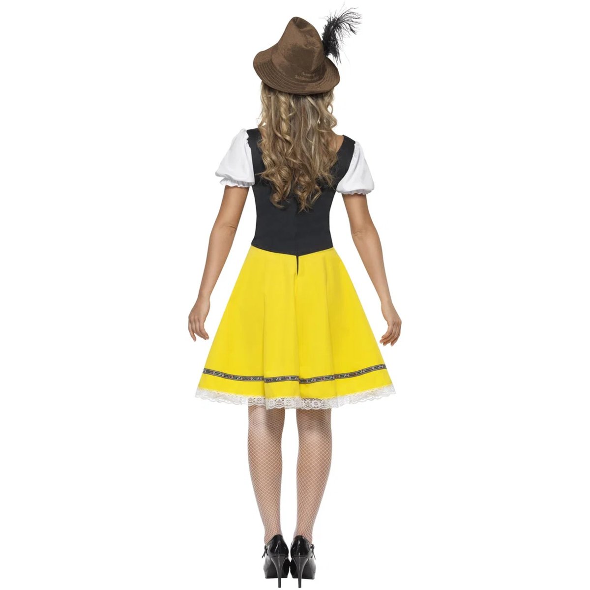 Tyrolerkjole str. S  Dirndl Bayerske Enge, gul/gr&oslash;n