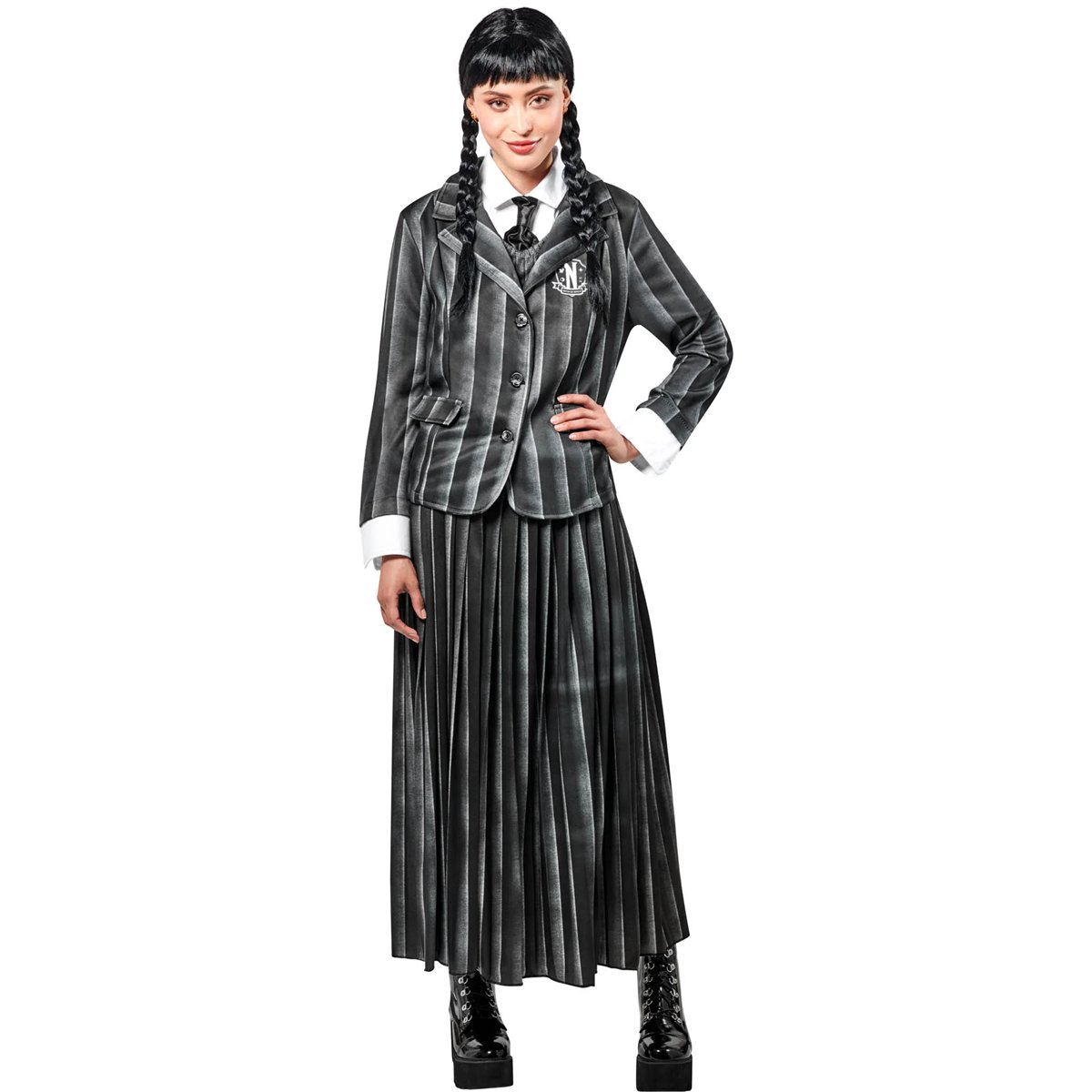 Wednesday® Addams skoleuniform str. S - firedelt Nevermore-sæt Wednesday® Addams skoleuniform str. S - firedelt Nevermore-sæt