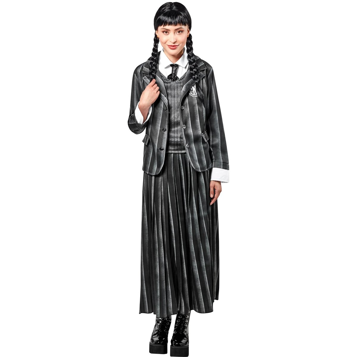 Wednesday® Addams skoleuniform str. S - firedelt Nevermore-sæt Wednesday® Addams skoleuniform str. S - firedelt Nevermore-sæt