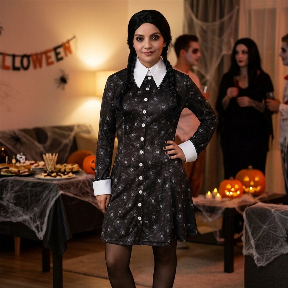 Wednesday® Addams Korstume str. S - Gotisk Wednesday® Addams Korstume str. S - Gotisk