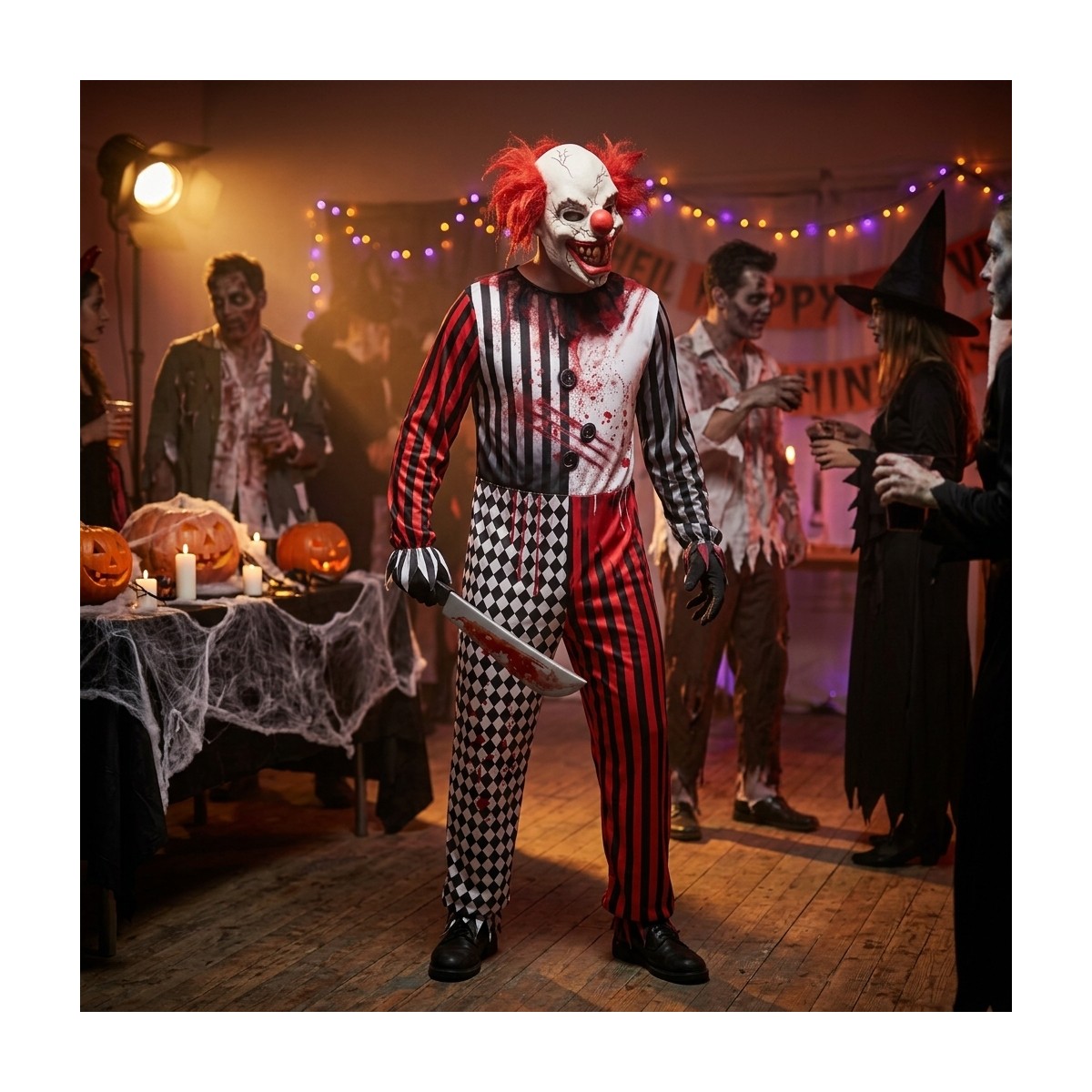 Evil Clown kostume str. one size – blodig heldragt Evil Clown kostume str. one size – blodig heldragt