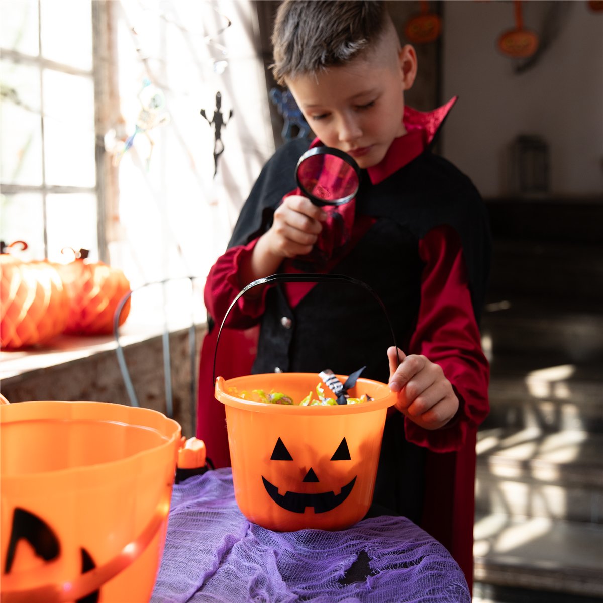 Halloween plastikspand Græskar til slik 27 cm høj Halloween plastikspand Græskar til slik 27 cm høj