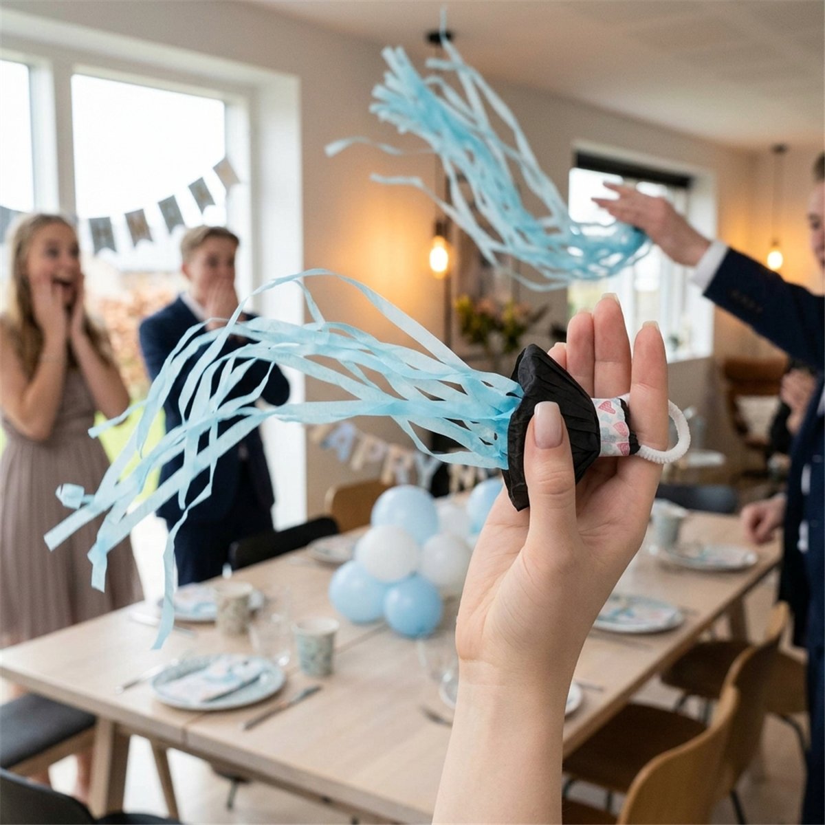 2 stk. Kasteserpentiner lyseblå papir 5 m 29 stk. 2 stk. Kasteserpentiner lyseblå papir 5 m 29 stk.