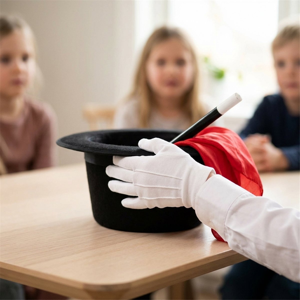 Hvide Børnehandsker med Stikninger 15 cm Hvide Børnehandsker med Stikninger 15 cm