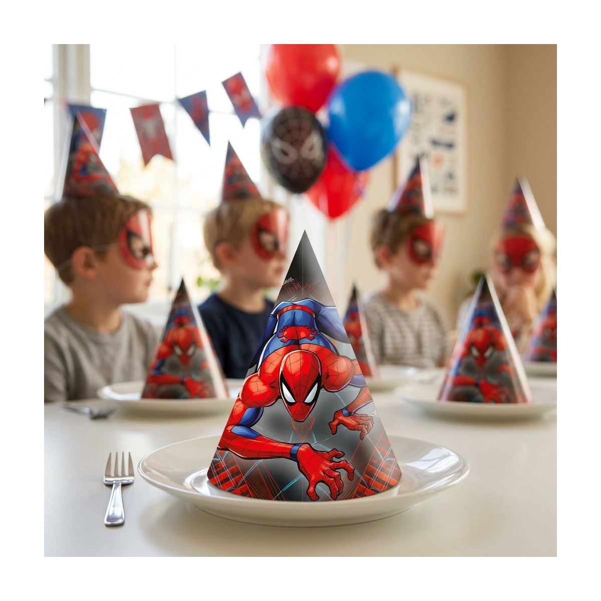 6 stk. Festhatte Spider-Man® papir one-size 6 stk. Festhatte Spider-Man® papir one-size