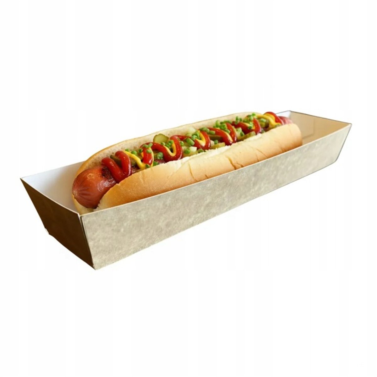 100 stk. Hotdog Bakker Brun & Hvid 26x5x3,5 cm 