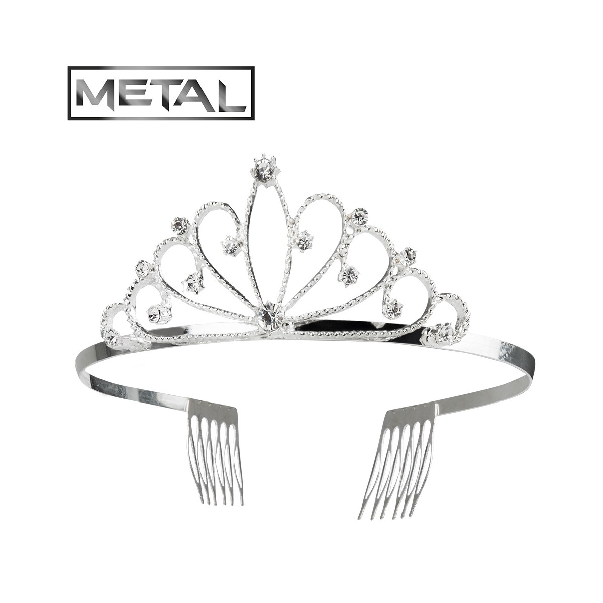 Metal Tiara Royal Victoria – Diadem i Metal med Glassten Metal Tiara Royal Victoria – Diadem i Metal med Glassten