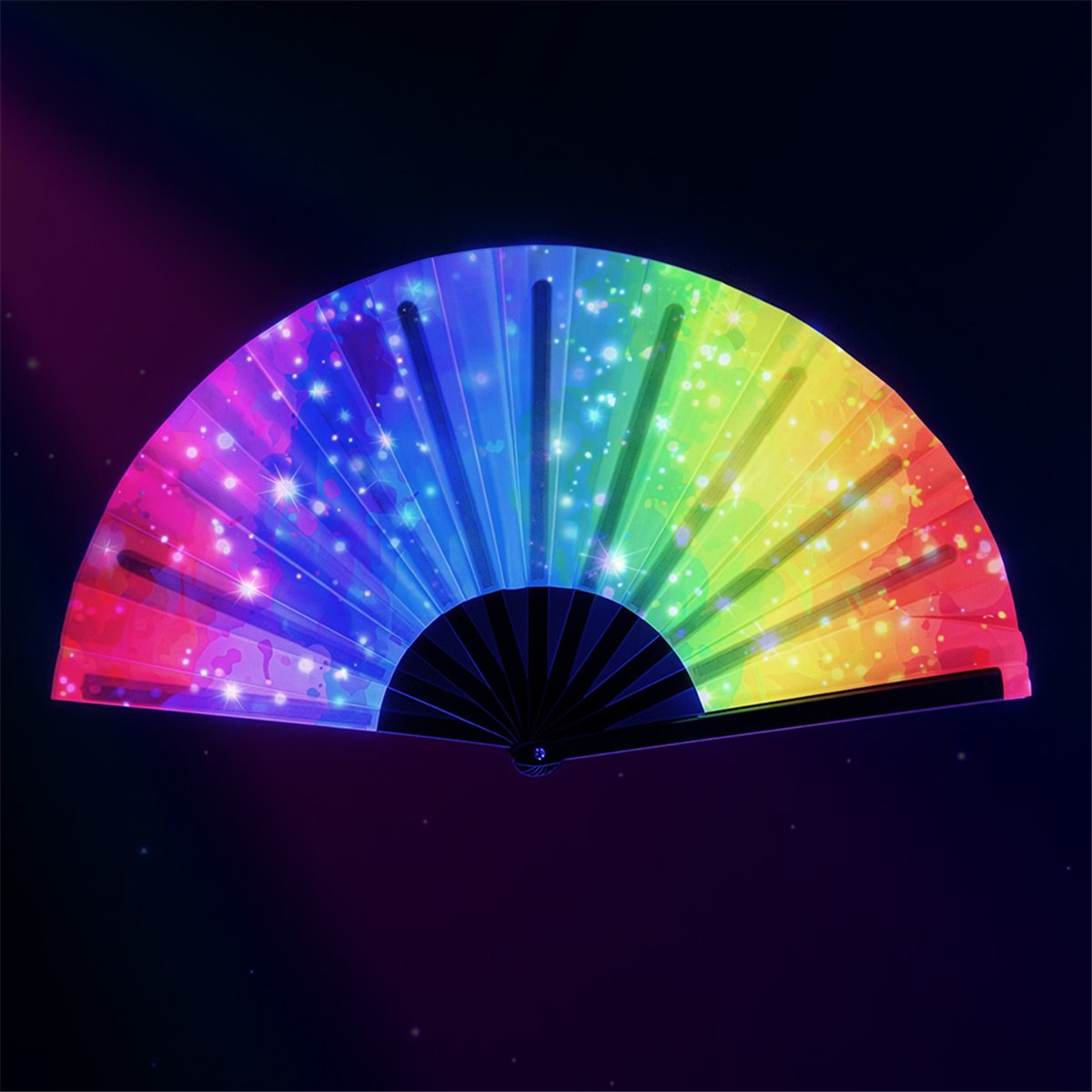 Vifte UV-design Rave Vibe XL 64 cm i Multifarvet Vifte UV-design Rave Vibe XL 64 cm i Multifarvet