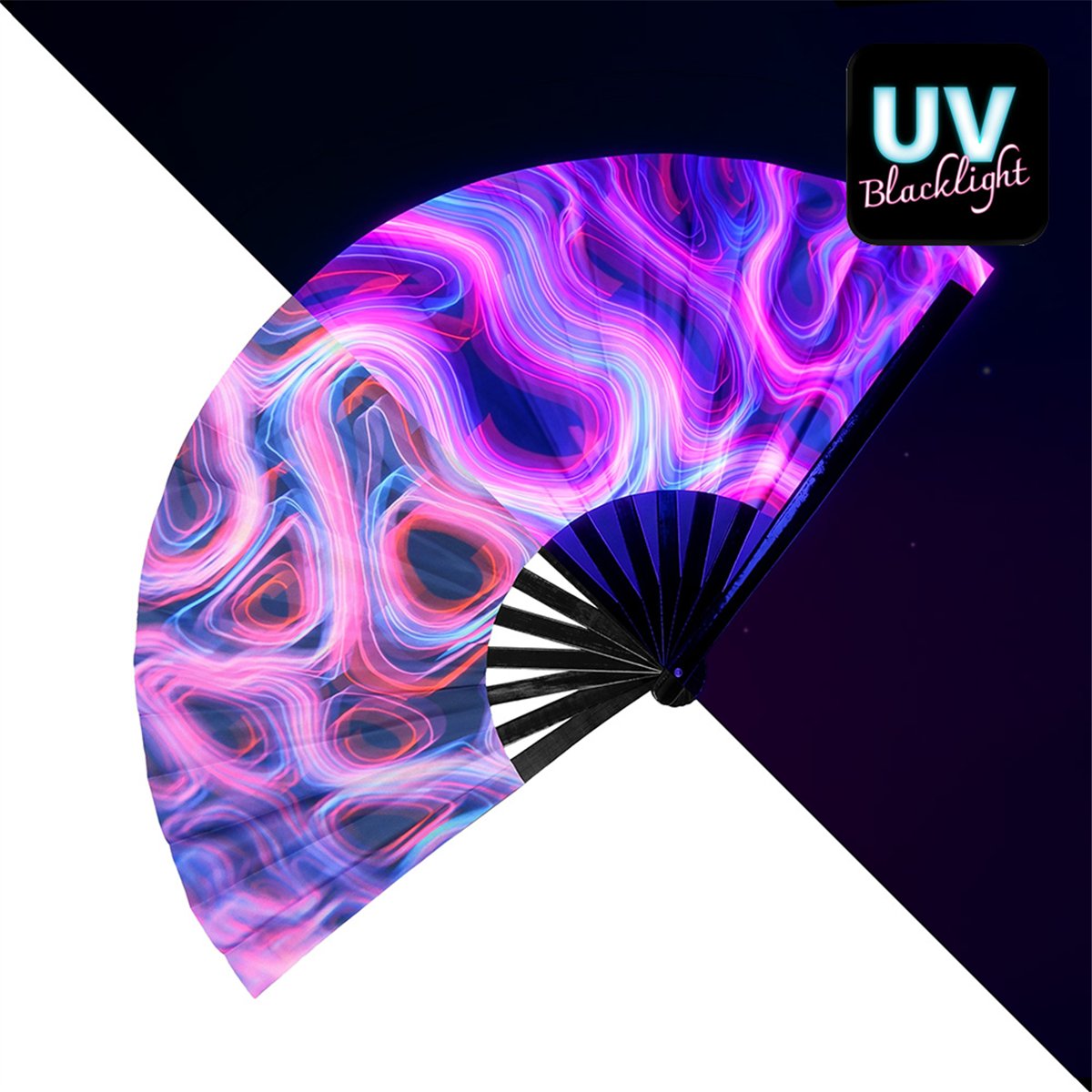 Vifte UV Rave Rush XL Multifarvet 64 cm Vifte UV Rave Rush XL Multifarvet 64 cm