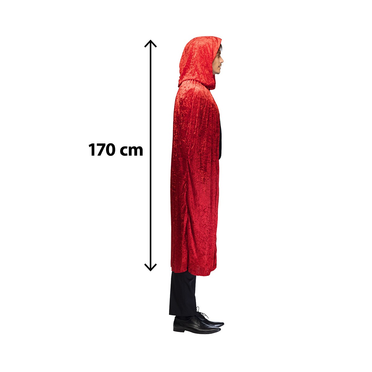 Kappe Dawn 170 cm - Rød med Hætte Kappe Dawn 170 cm - Rød med Hætte
