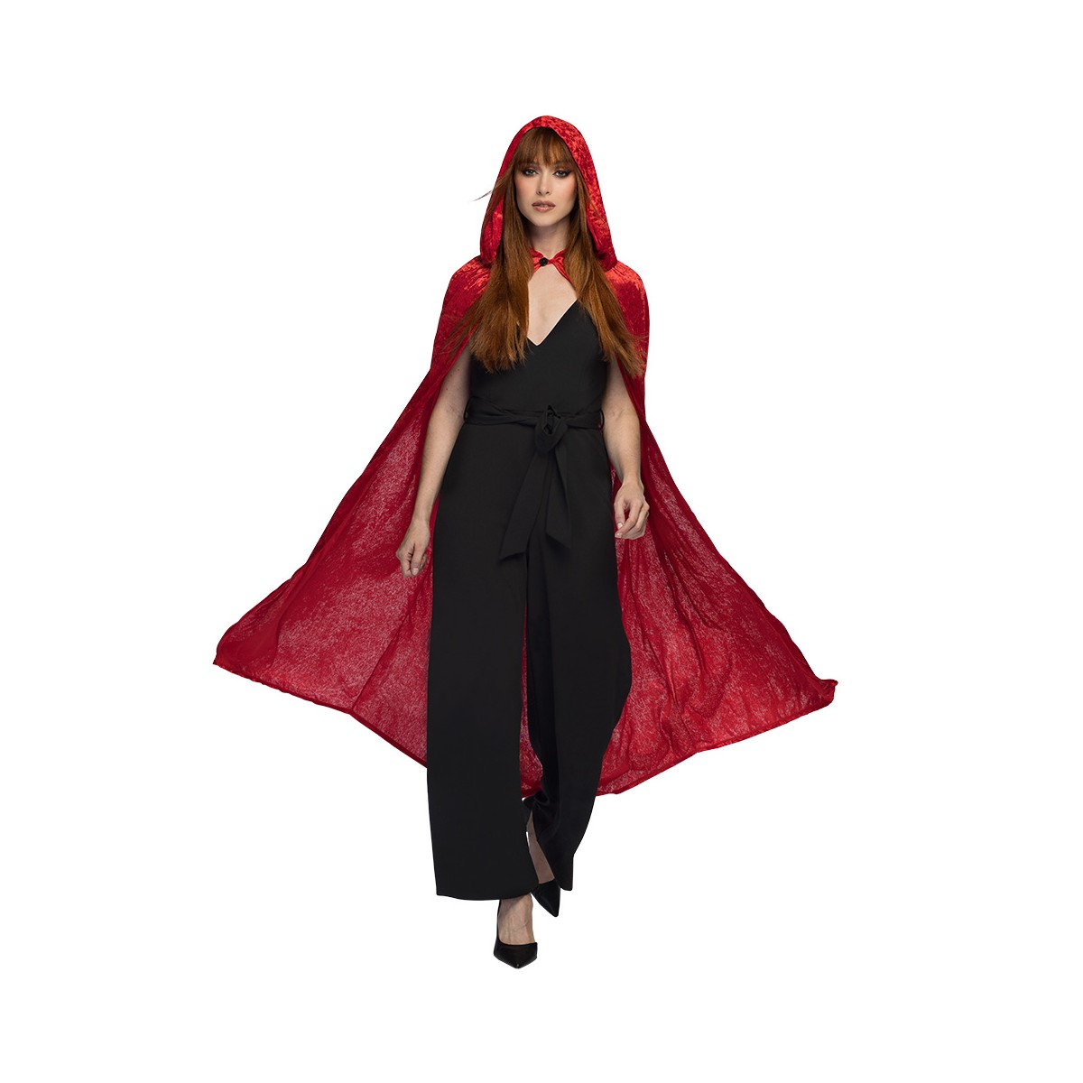 Kappe Dawn 170 cm - Rød med Hætte Kappe Dawn 170 cm - Rød med Hætte