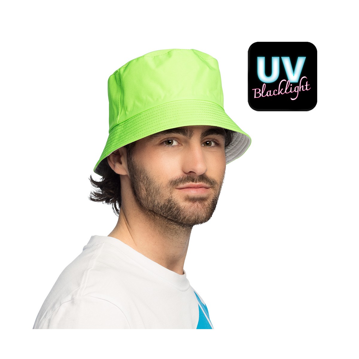 Bøllehat – Neon grøn med UV-effekt Bøllehat – Neon grøn med UV-effekt