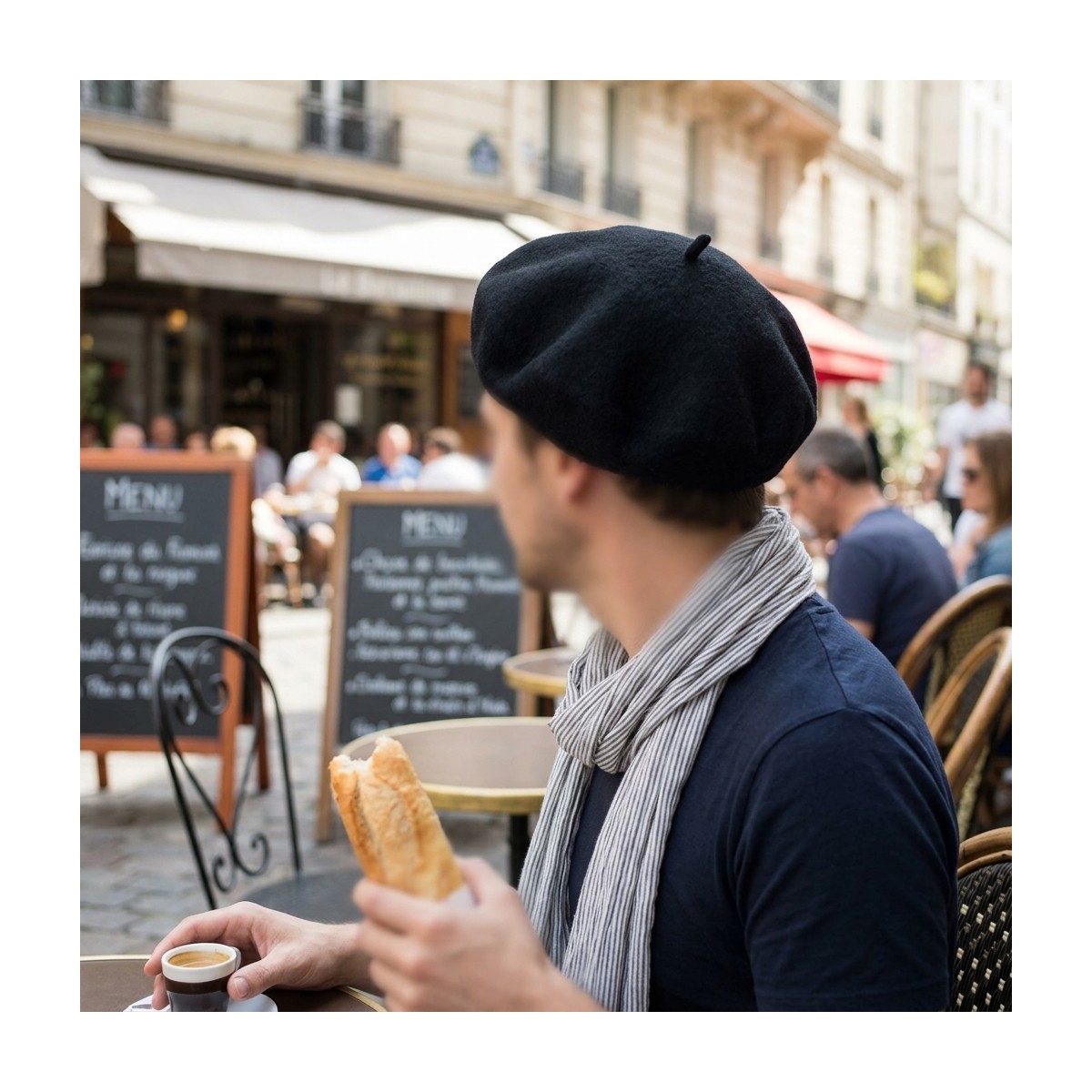 Baret hat – Sort Fransk Baret i Filt Baret hat – Sort Fransk Baret i Filt