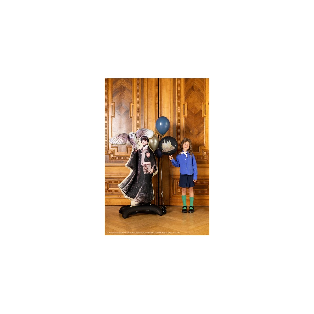 Standing foil balloon Harry Potter with Hedwig, 90x145 cm, black