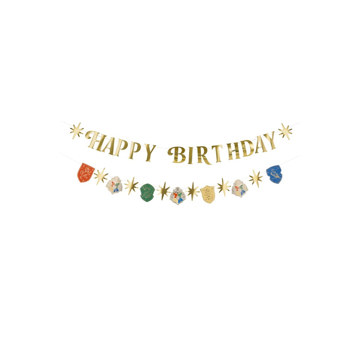 Banner Harry Potter Happy Birthday, 200 cm, gold Banner Harry Potter Happy Birthday, 200 cm, gold