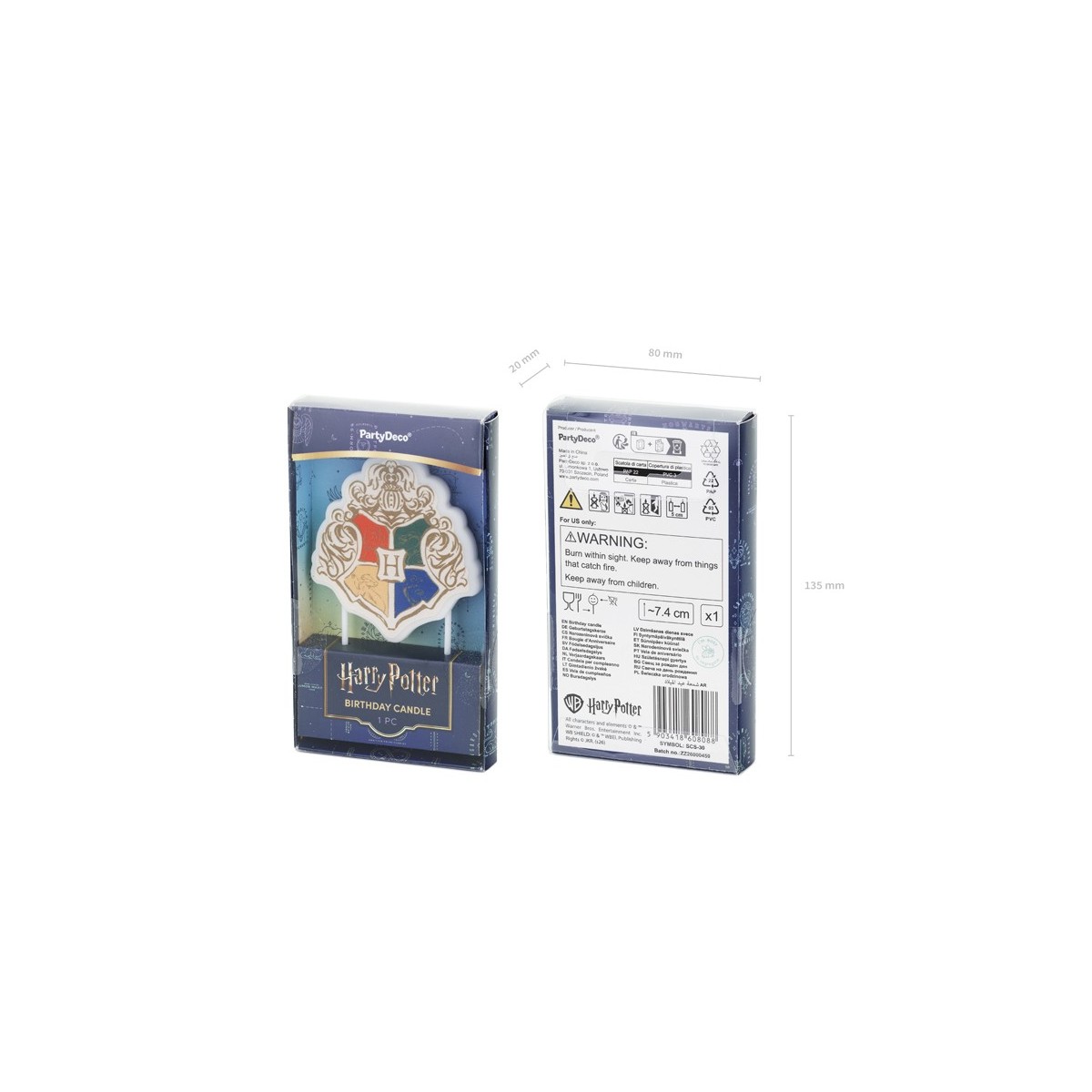 Birthday candle Harry Potter Hogwarts Crest, 6.7x7.4 cm, beige Birthday candle Harry Potter Hogwarts Crest, 6.7x7.4 cm, beige