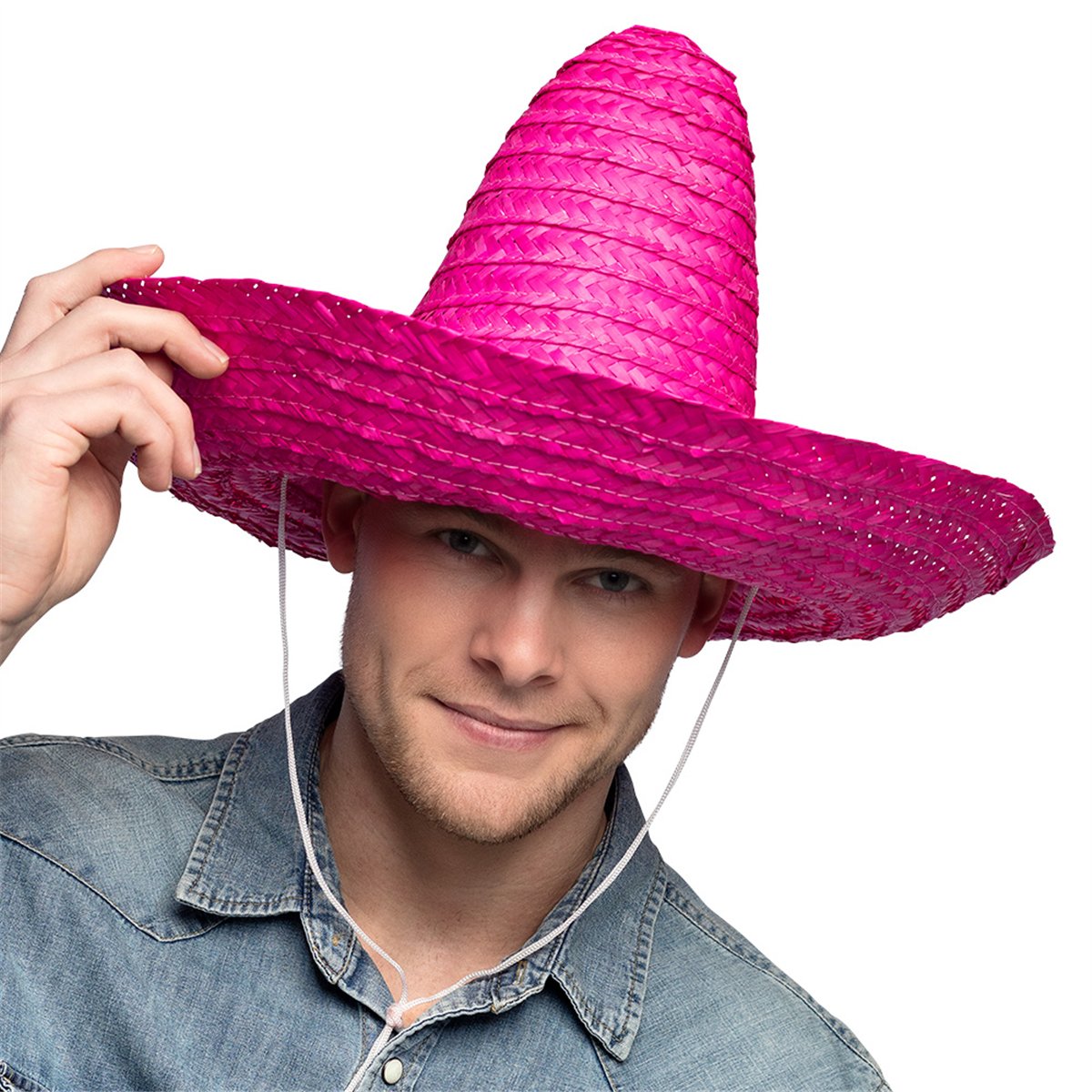 Sombrero Puebla &Oslash; 49 cm Pink - Mexicansk str&aring;hat