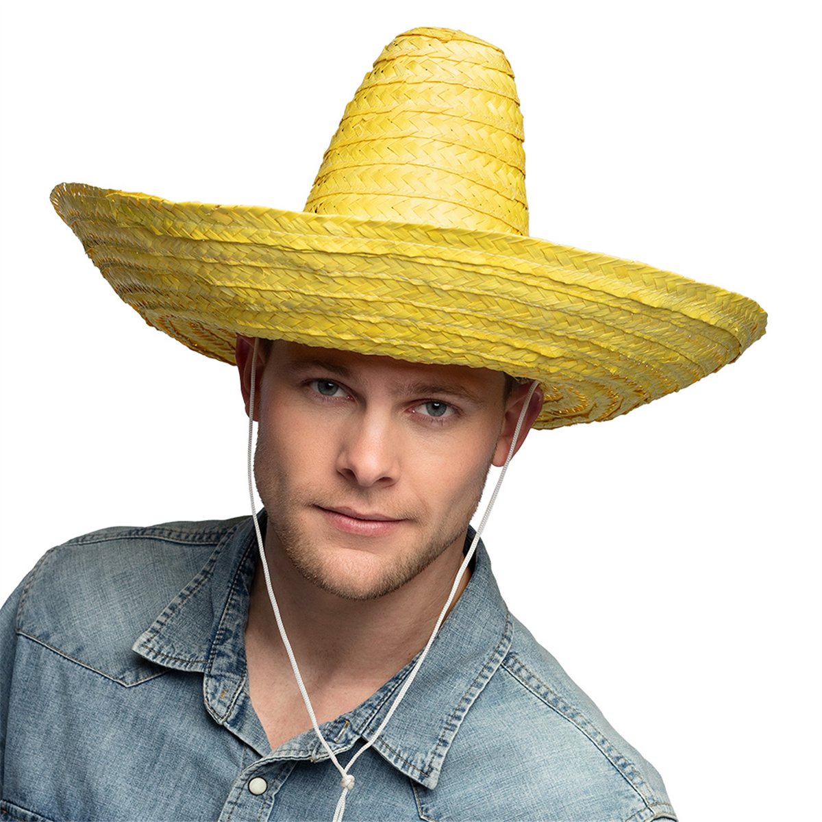 Sombrero Puebla &Oslash; 49 cm Gul - Mexicansk str&aring;hat