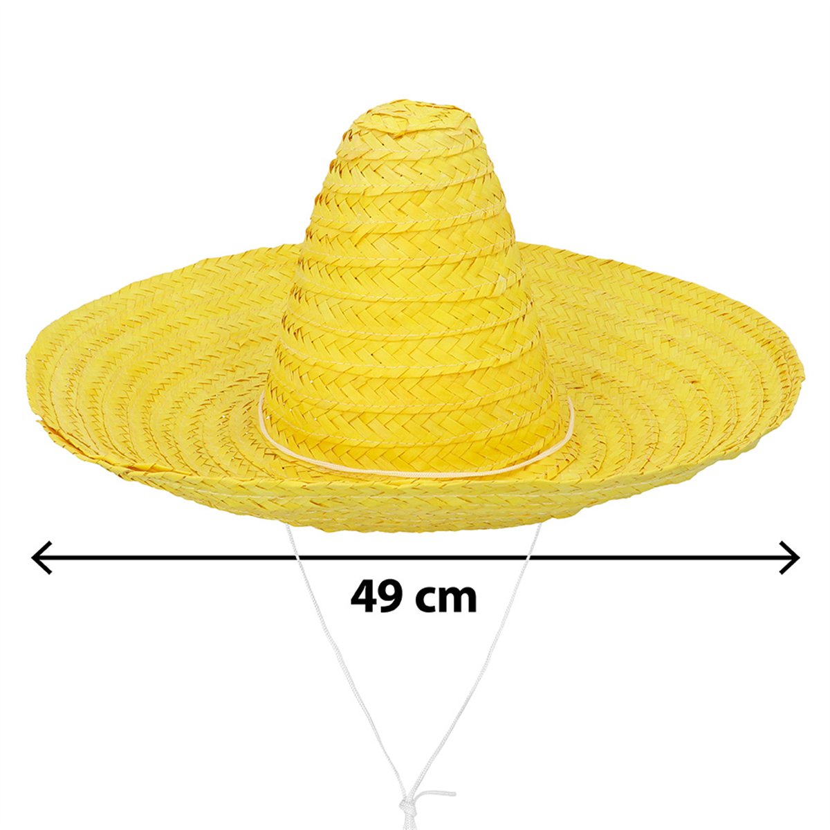 Sombrero Puebla &Oslash; 49 cm Gul - Mexicansk str&aring;hat