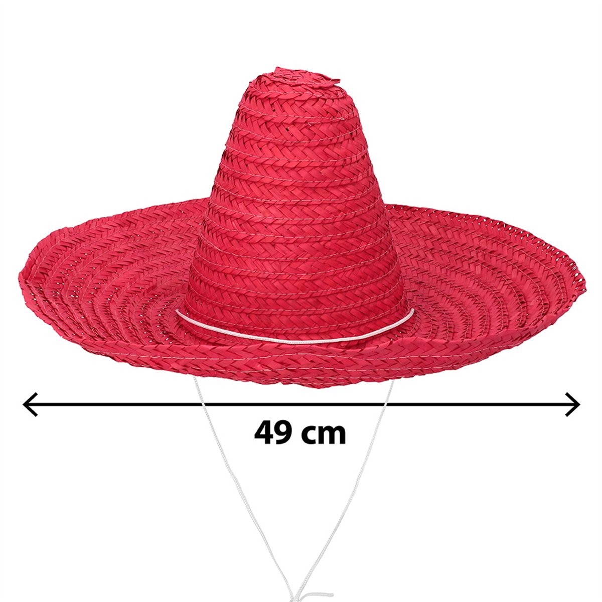 Sombrero Puebla &Oslash; 49 cm R&oslash;d - Mexicansk str&aring;hat