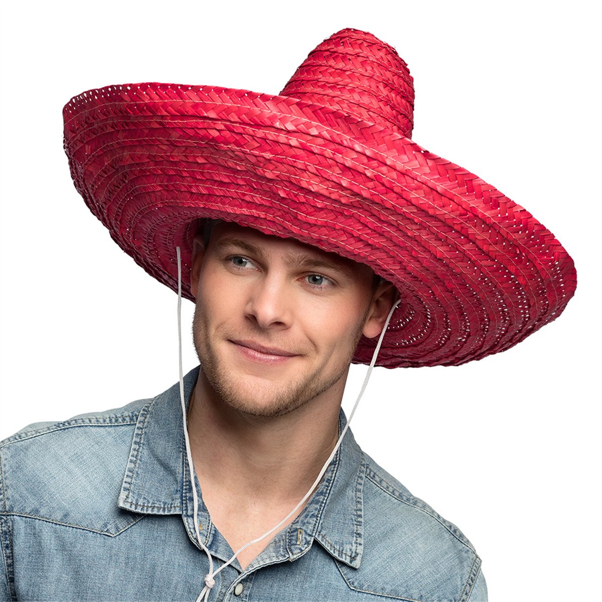 Sombrero Puebla &Oslash; 49 cm R&oslash;d - Mexicansk str&aring;hat