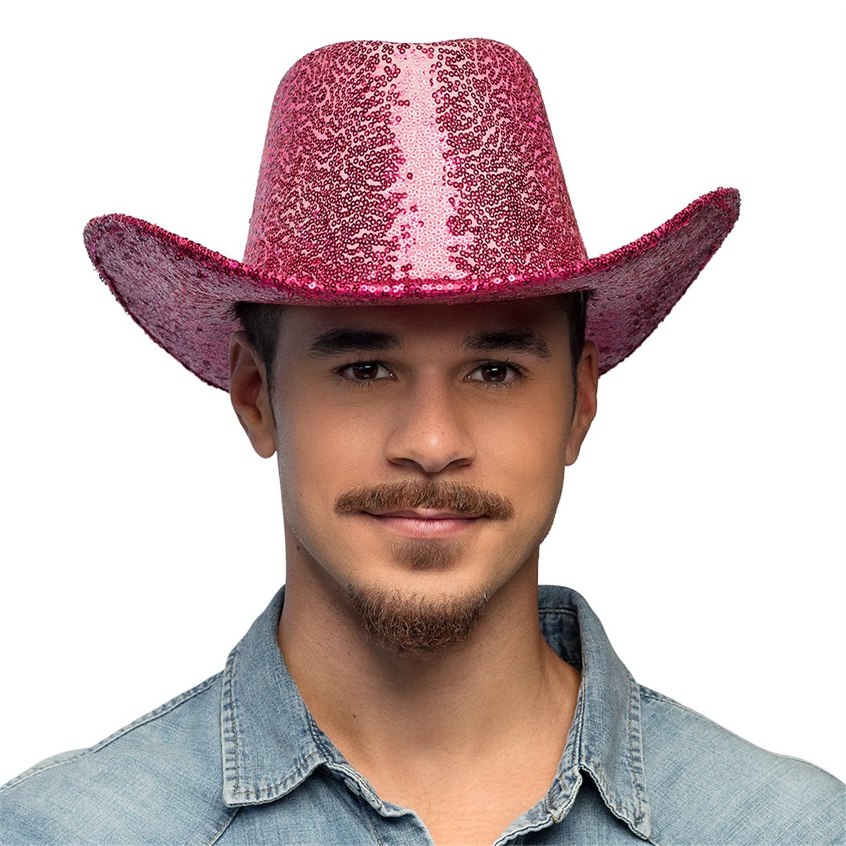 Cowboyhat &ndash; Pink Hat med Pailletter