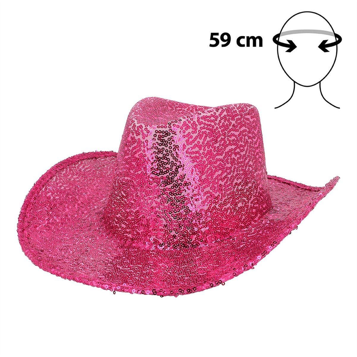 Cowboyhat &ndash; Pink Hat med Pailletter