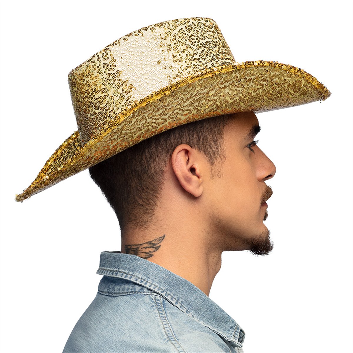 Cowboyhat – Guld Hat med Pailletter Cowboyhat – Guld Hat med Pailletter