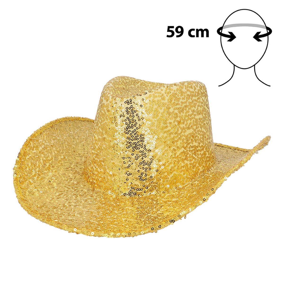 Cowboyhat – Guld Hat med Pailletter Cowboyhat – Guld Hat med Pailletter