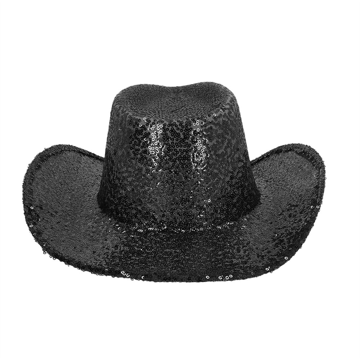Cowboyhat – Sort Hat med Pailletter Cowboyhat – Sort Hat med Pailletter