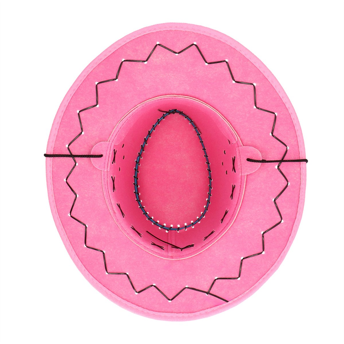 Cowboyhat &ndash; Savanne pink Westernhat i L&aelig;derlook med Hagerem