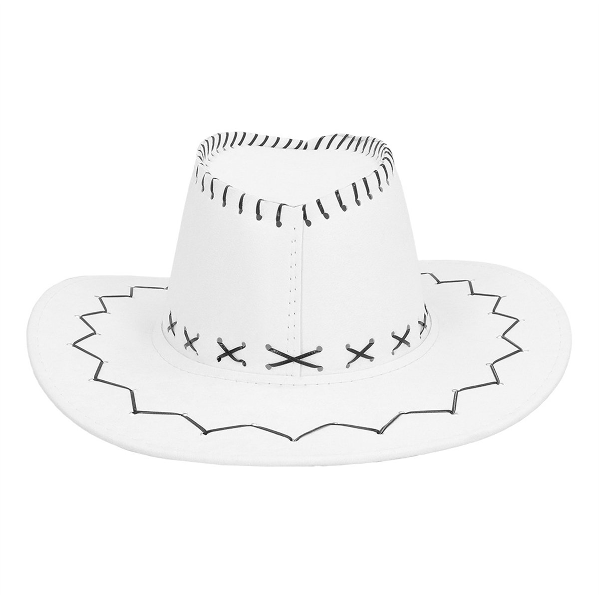 Cowboyhat – Hvid Neon Westernhat UV-effekt med Hagerem Cowboyhat – Hvid Neon Westernhat UV-effekt med Hagerem