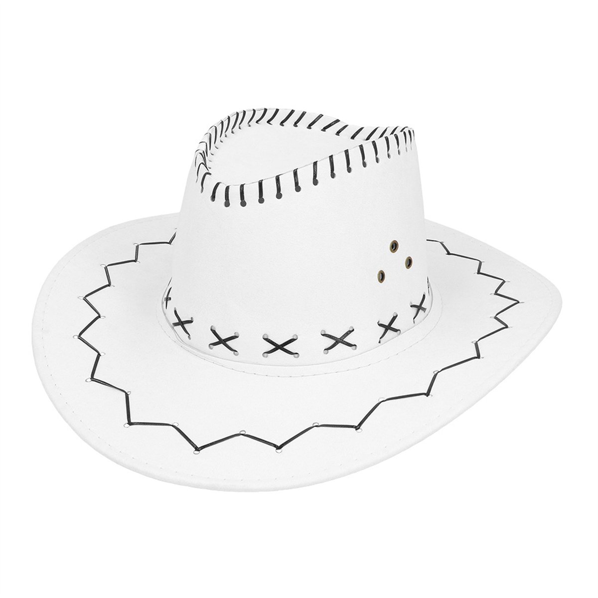Cowboyhat – Hvid Neon Westernhat UV-effekt med Hagerem Cowboyhat – Hvid Neon Westernhat UV-effekt med Hagerem