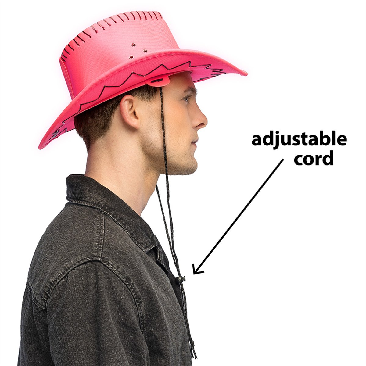 Cowboyhat – Savanne neon pink Westernhat UV-effekt med Hagerem Cowboyhat – Savanne neon pink Westernhat UV-effekt med Hagerem