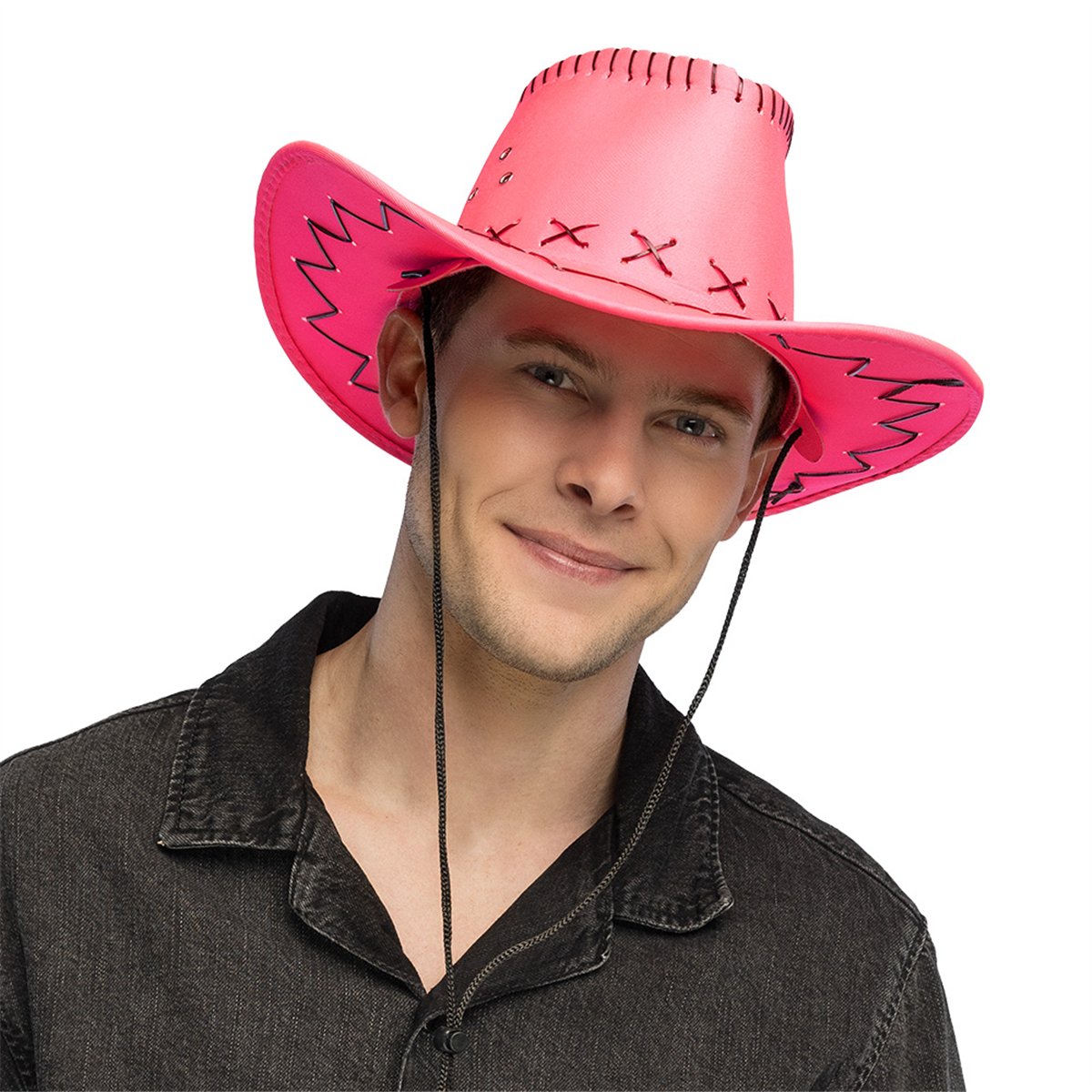 Cowboyhat – Savanne neon pink Westernhat UV-effekt med Hagerem Cowboyhat – Savanne neon pink Westernhat UV-effekt med Hagerem