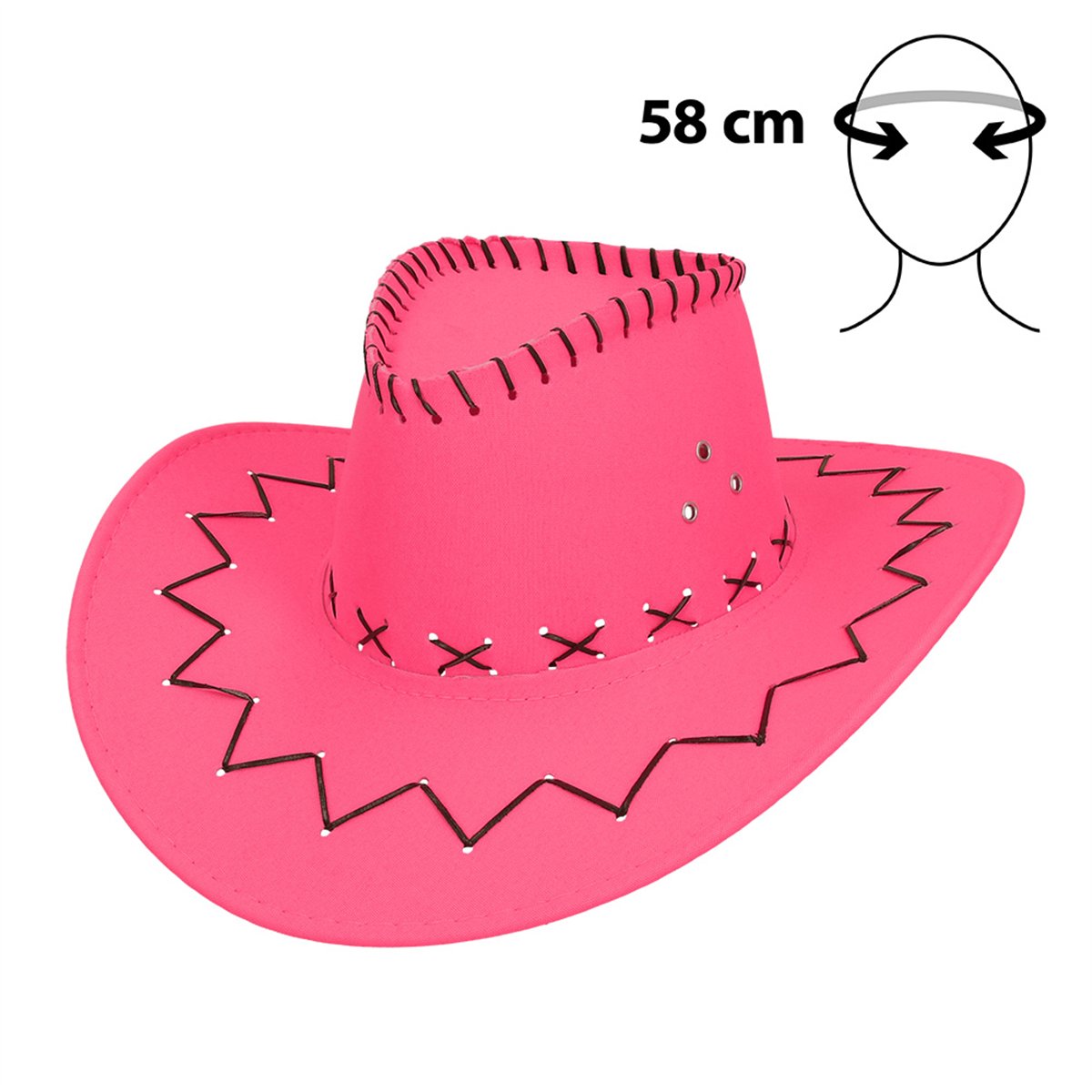 Cowboyhat – Savanne neon pink Westernhat UV-effekt med Hagerem Cowboyhat – Savanne neon pink Westernhat UV-effekt med Hagerem