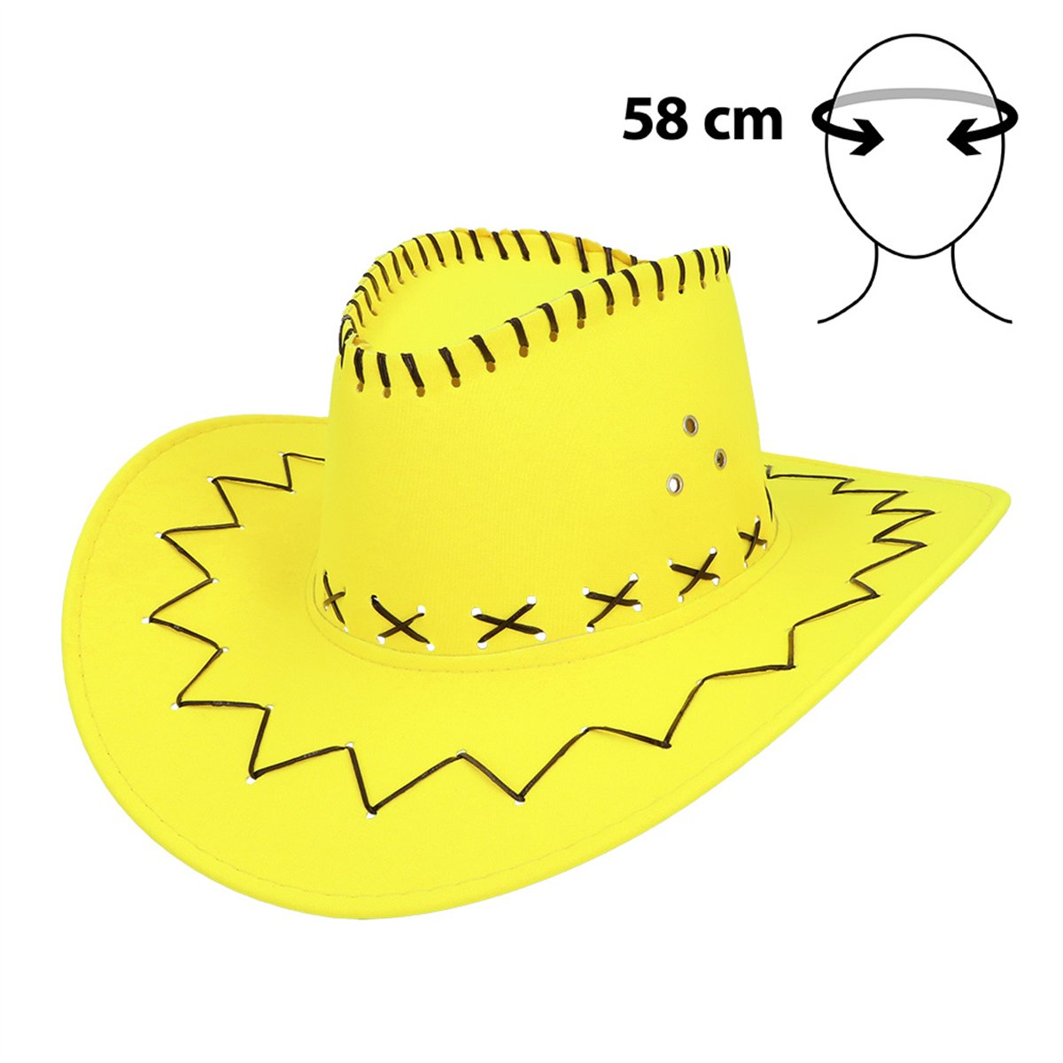 Cowboyhat – Savanne neon grøn Westernhat UV-effekt med Hagerem Cowboyhat – Savanne neon grøn Westernhat UV-effekt med Hagerem