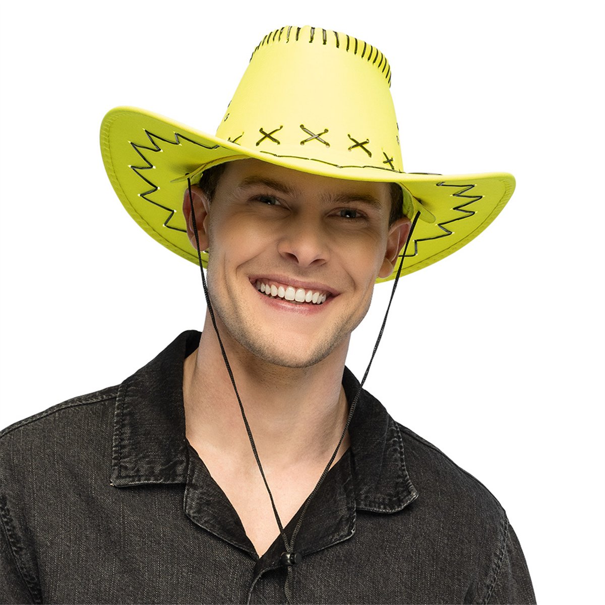 Cowboyhat – Savanne neon grøn Westernhat UV-effekt med Hagerem Cowboyhat – Savanne neon grøn Westernhat UV-effekt med Hagerem
