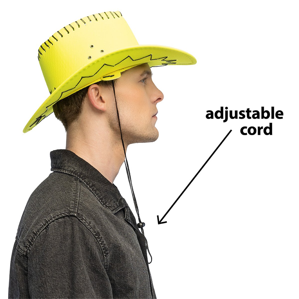 Cowboyhat – Savanne neon grøn Westernhat UV-effekt med Hagerem Cowboyhat – Savanne neon grøn Westernhat UV-effekt med Hagerem