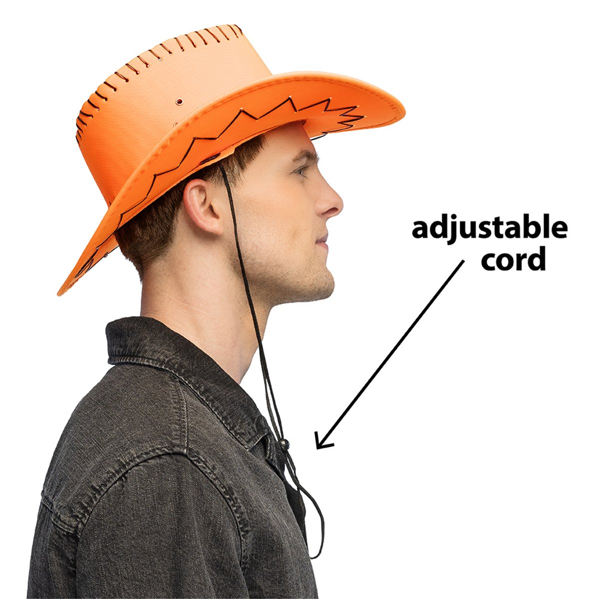 Cowboyhat – Savanne neon orange Westernhat UV-effekt med Hagerem Cowboyhat – Savanne neon orange Westernhat UV-effekt med Hagerem