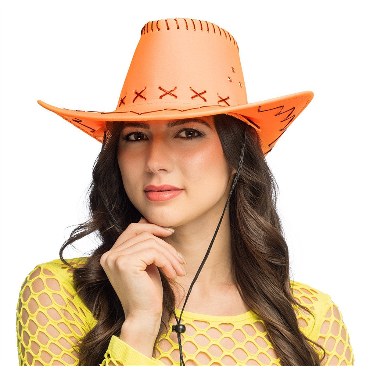 Cowboyhat – Savanne neon orange Westernhat UV-effekt med Hagerem Cowboyhat – Savanne neon orange Westernhat UV-effekt med Hagerem