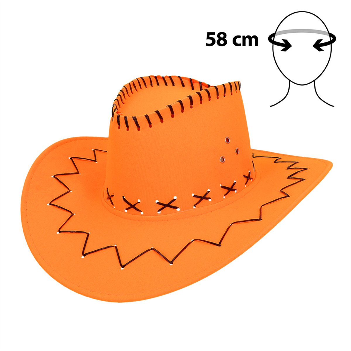 Cowboyhat – Savanne neon orange Westernhat UV-effekt med Hagerem Cowboyhat – Savanne neon orange Westernhat UV-effekt med Hagerem