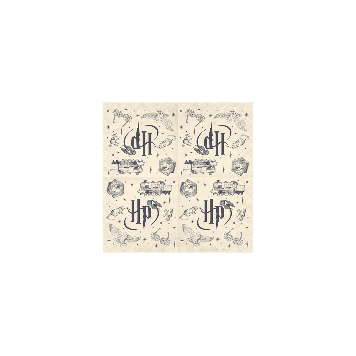 Paper napkins Harry Potter, 33x33 cm, beige (1 pkt / 20 pc.)