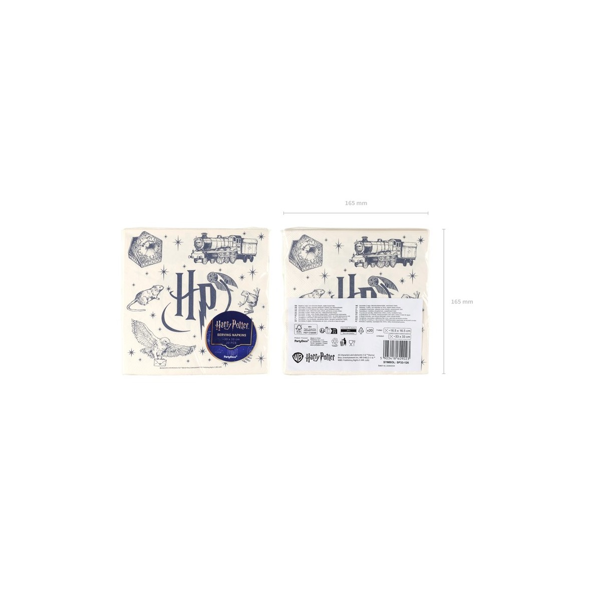Paper napkins Harry Potter, 33x33 cm, beige (1 pkt / 20 pc.)
