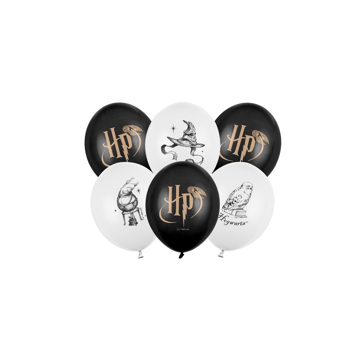 Strong balloons Harry Potter with print, white and black (1 pkt / 6 pc.) Strong balloons Harry Potter with print, white and black (1 pkt / 6 pc.)