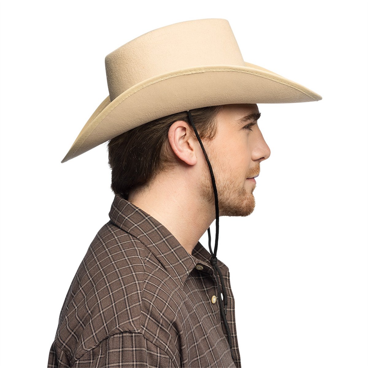 Creme Cowboyhat Wyatt med Longhorn-emblem Creme Cowboyhat Wyatt med Longhorn-emblem