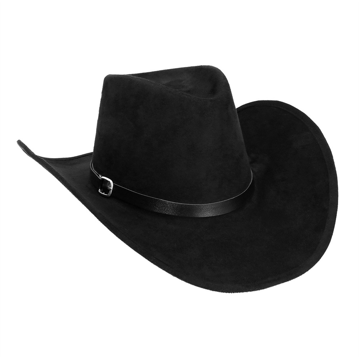 Sort Cowboyhat Bronco i ruskindslook – klassisk westernhat Sort Cowboyhat Bronco i ruskindslook – klassisk westernhat