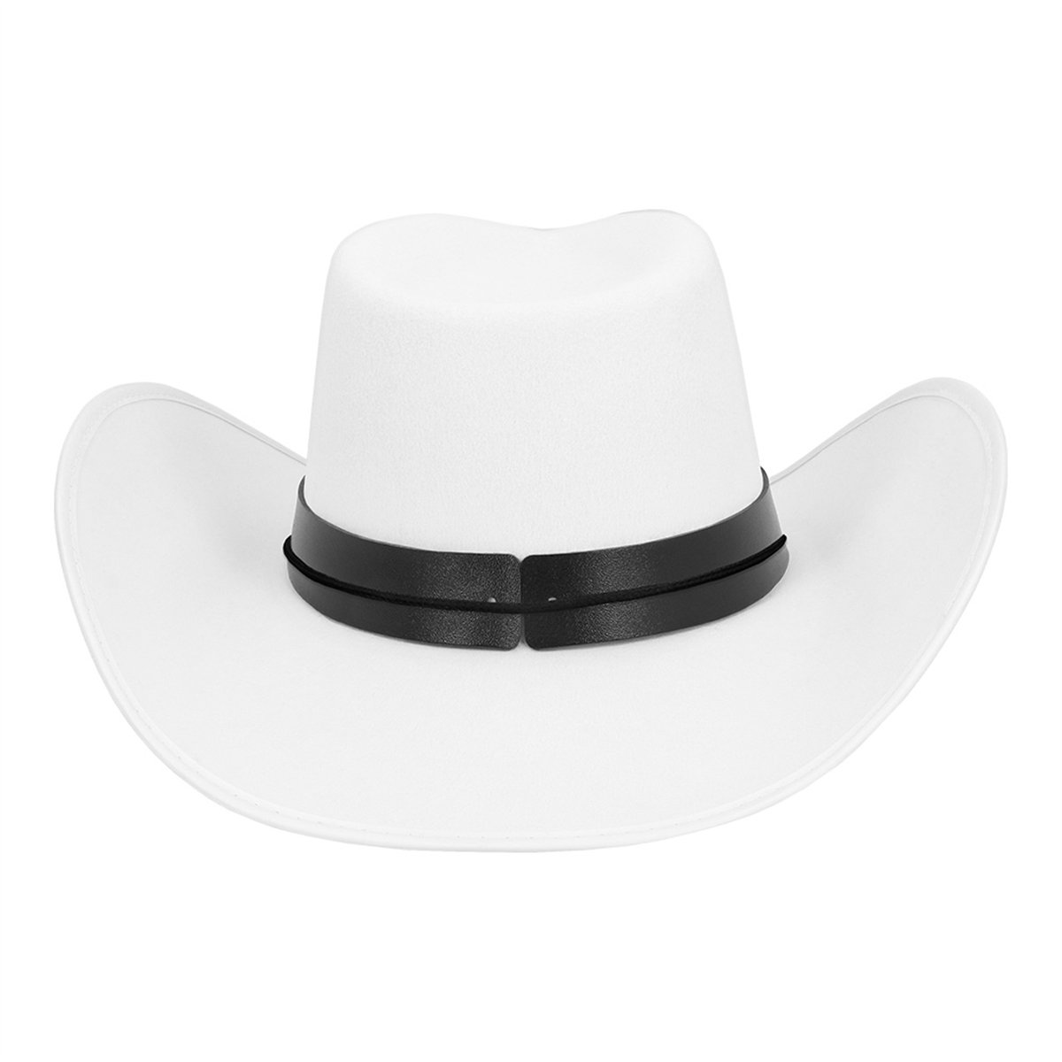Hvid Cowboyhat Bronco i ruskindslook – klassisk westernhat Hvid Cowboyhat Bronco i ruskindslook – klassisk westernhat